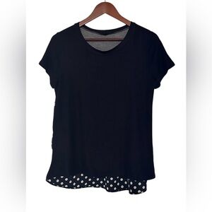 Papermoon Navy and White Polka Dot Short Sleeve Top